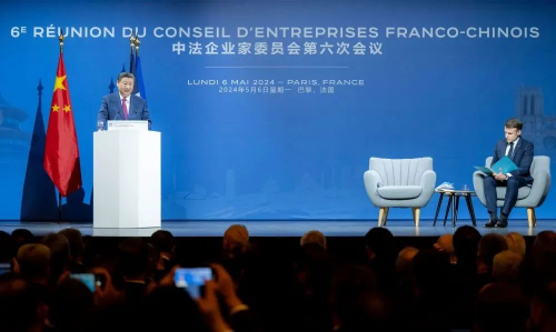 晶科能源李仙德随主席出访法国 积极推动新能源交流合作